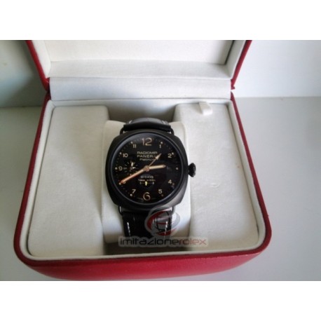 panerai replica luminor marina 10 days black dial PVD prohunter strip leather