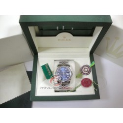 rolex replica datejust acciaio quadrante blu diamanti orologio copia imitazione